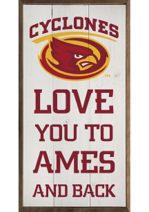 Iowa State Cyclones 8x16 Sign - White