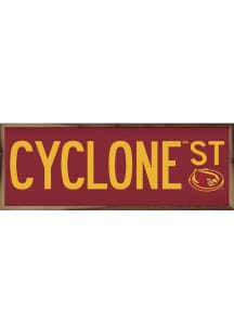 Iowa State Cyclones 24x8 Sign - Cardinal