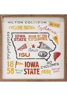 Iowa State Cyclones 12x12 Sign - White