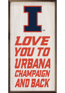 Illinois Fighting Illini 8x16 Sign - White