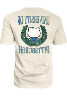 Blue 84 Pitt Panthers Womens Ivory Hello Two Ways Short Sleeve T-Shirt