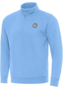 Antigua Pittsburgh Penguins Mens Light Blue Victory Retro Long Sleeve Qtr Zip Pullover