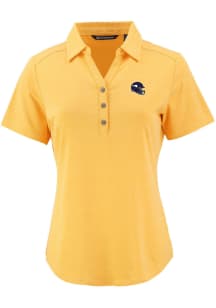 Cutter and Buck Minnesota Vikings Womens Gold Helmet Forge Eco Polo Short Sleeve Polo Shirt