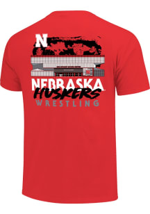 Nebraska Cornhuskers Youth Red Wrestling Venue Treeline Short Sleeve T-Shirt
