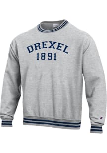 Champion Drexel Dragons Mens Navy Blue Ribbed Reverse Weave Long Sleeve Crew Sweatshirt