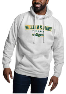 William & Mary Tribe Mens Silver Essential Hood 2.0 Long Sleeve Hoodie