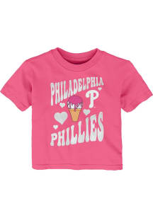 Philadelphia Phillies Infant Girls Ice Cream Team Short Sleeve T-Shirt Pink