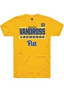 Madison Vandross Pitt Panthers Gold NIL Stacked Box Short Sleeve Player T Shirt