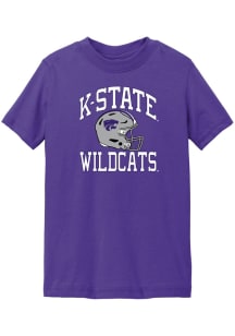 Summit Sportswear K-State Wildcats Toddler Purple Football Helmet Short Sleeve T-Shirt
