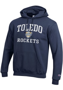Champion Toledo Rockets Mens Navy Blue MAC Arch Powerblend Long Sleeve Hoodie
