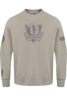Pro Standard Dallas Mavericks Mens Brown Neutral Mash Up Long Sleeve Fashion Sweatshirt