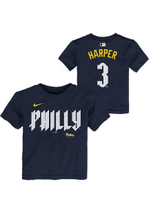 Bryce Harper Philadelphia Phillies Toddler Navy Blue City Connect NN Short Sleeve Player T Shirt