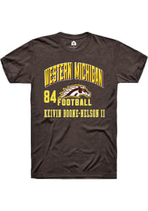 Keivin Boone-Nelson II Western Michigan Broncos Brown Football NIL Arch Logo Short Sleeve Player T..