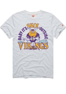 Homage Minnesota Vikings Ash Skol Outside Short Sleeve Fashion T Shirt