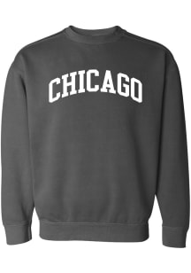 Summit Sportswear Chicago Womens Charcoal Wordmark Crew Sweatshirt