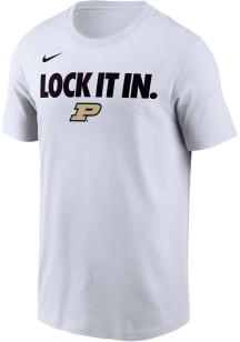 Nike Purdue Boilermakers White Basketball Postseason Bench Short Sleeve T Shirt