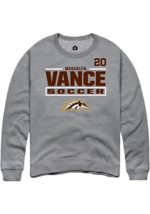 Meredith Vance Western Michigan Broncos Mens Grey NIL Stacked Box Player Crew