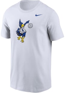 Nike Creighton Bluejays White Volleyball Mascot DriFit Short Sleeve T Shirt