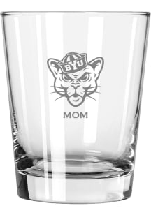 BYU Cougars Mom 15oz Rock Glass - White