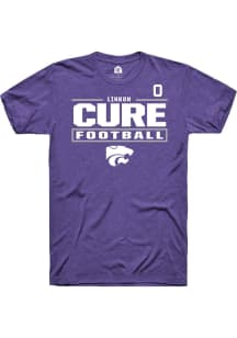 Linkon Cure K-State Wildcats Purple Football NIL Stacked Box Short Sleeve Player T Shirt