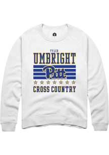 Tyler Umbright Pitt Panthers Mens White NIL Striped Player Crew