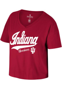 Colosseum Indiana Hoosiers Womens Red Treasure Short Sleeve T-Shirt