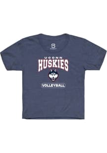 Summit Sportswear UConn Huskies Youth Navy Blue Volleyball Short Sleeve T-Shirt