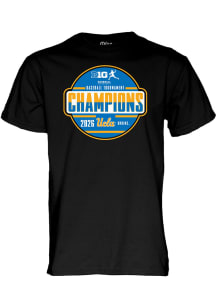 Blue 84 UCLA Bruins Black 2026 Big Ten Baseball Tournament Champions Locker Room Short Sleeve T Sh..