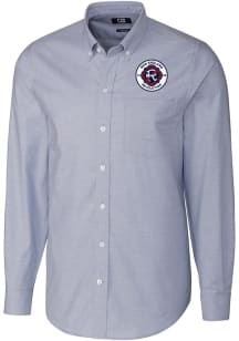 Cutter and Buck New England Revolution Mens Light Blue Stretch Oxford Big and Tall Dress Shirt