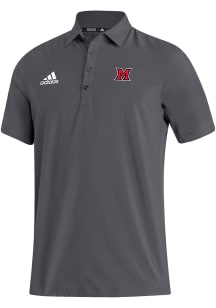 Adidas Miami RedHawks Mens Black Stadium Short Sleeve Polo