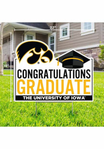 Iowa Hawkeyes Congratulations Graduate Yard Sign - White