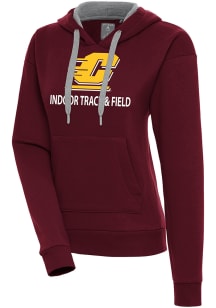 Antigua Central Michigan Chippewas Womens Maroon Indoor Track & Field Victory Hooded Sweatshirt
