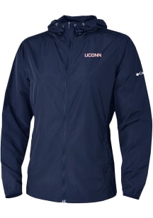 Columbia UConn Huskies Womens Navy Blue Heat Seal Prodigy Light Weight Jacket