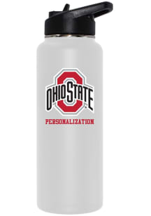 Ohio State Buckeyes Personalized 34oz Quencher Stainless Steel Bottle - White