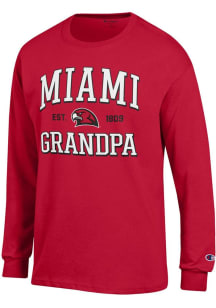 Champion Miami RedHawks Red Est. Date Grandpa Jersey Long Sleeve T Shirt