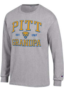 Champion Pitt Panthers Grey Est. Date Grandpa Jersey Long Sleeve T Shirt