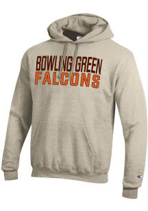 Champion Bowling Green Falcons Mens Oatmeal Stacked Powerblend Long Sleeve Hoodie