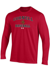 Under Armour Cornell Big Red Red Baseball Performance Long Sleeve T Shirt