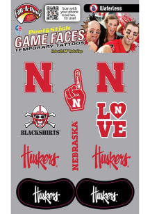 Nebraska Cornhuskers Multi-Design Face Tattoo