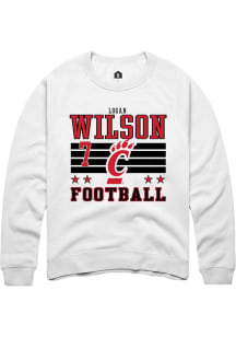 Logan Wilson Cincinnati Bearcats Mens White Football NIL Striped Player Crew