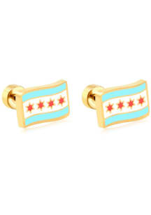 Chicago Chicago Flag Stud Womens Earrings