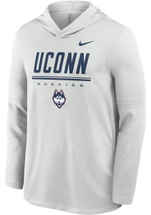 Nike UConn Huskies Mens Ash DriFit Lightweight Hood