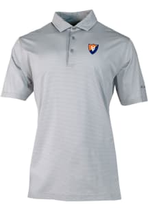 Columbia Illinois Fighting Illini Mens Grey Vault Heat Seal Double Hit Short Sleeve Polo