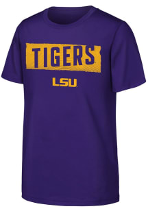 LSU Tigers Youth Purple Tale of the Tape Short Sleeve T-Shirt