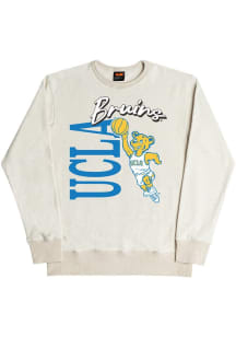 SLAM UCLA Bruins Mens Oatmeal 90s Basketball Long Sleeve Fashion Sweatshirt