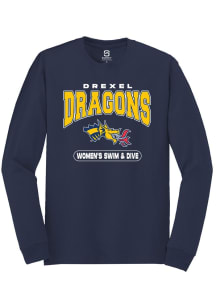 Summit Sportswear Drexel Dragons Navy Blue Womens Swim and Dive Long Sleeve T Shirt