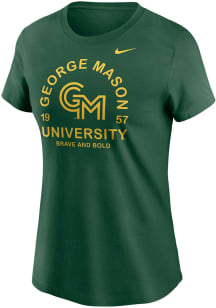 Nike George Mason University Womens Green Core Cotton Short Sleeve T-Shirt
