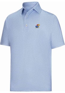 Footjoy Kansas Jayhawks Mens Blue Stellar Short Sleeve Fashion Polo