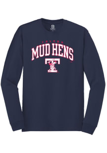 Summit Sportswear Toledo Mud Hens Navy Blue Arch Mascot Long Sleeve T Shirt