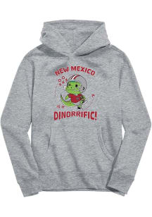 Vive La Fete New Mexico Lobos Youth Grey Dino-Riffic Long Sleeve Hoodie